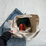Canvas Tote Shoulder Bag Large Capacity Fabric Reusable Shopping Women Beach