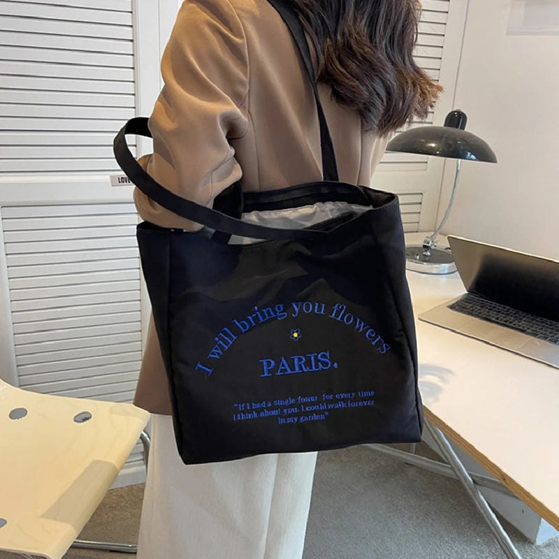 Canvas Tote Shoulder Bag Large Capacity Fabric Reusable Shopping Women Beach