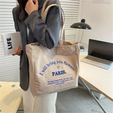 Canvas Tote Shoulder Bag Large Capacity Fabric Reusable Shopping Women Beach
