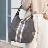 Canvas Tote Shoulder Bag Embroidery Crossbody Women Handbag Shopper Bag