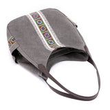 Canvas Tote Shoulder Bag Embroidery Crossbody Women Handbag Shopper Bag