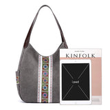 Canvas Tote Shoulder Bag Embroidery Crossbody Women Handbag Shopper Bag