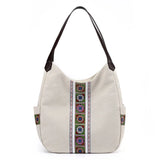 Canvas Tote Shoulder Bag Embroidery Crossbody Women Handbag Shopper Bag