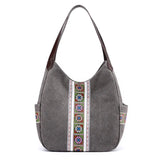 Canvas Tote Shoulder Bag Embroidery Crossbody Women Handbag Shopper Bag