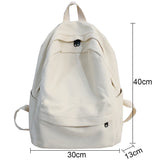 Large Capacity Canvas Women Backpack Solid College Bagpack For Girls