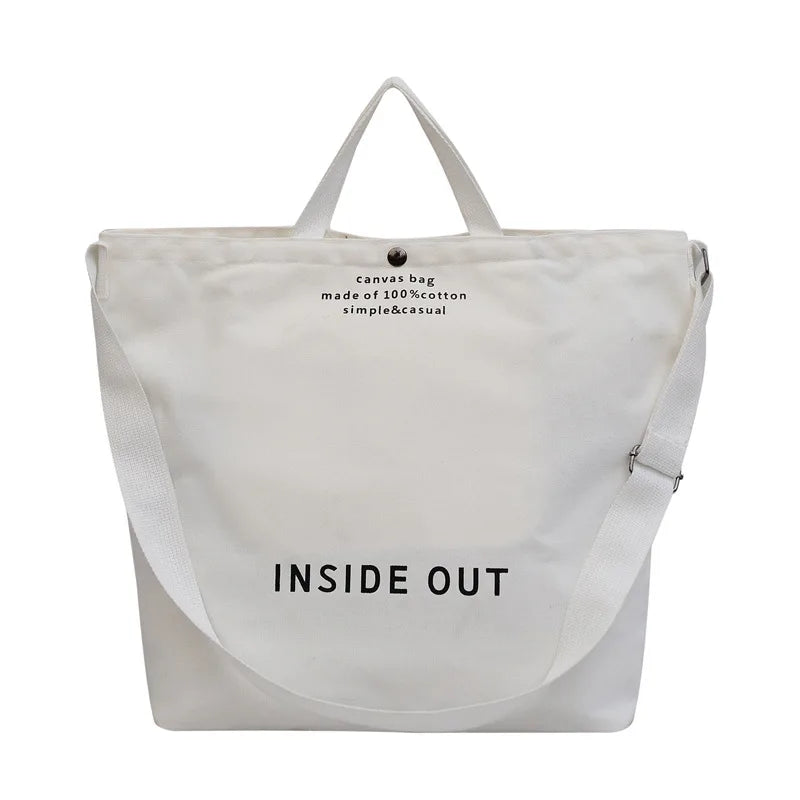 Large Capacity Canvas Women's Tote Bag Casual Shoulder Bag Cotton Handbag
