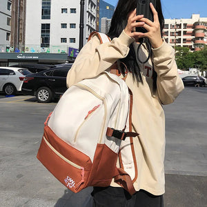 Large Capacity Canvas Backpack Student School Bag