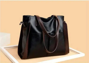 Vintage PU Leather Crossbody Bag Large Capacity Casual Tote Bag for Women
