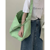 Letter Messenger Canvas Tote Bag Soft Girl Book Shopper Bags
