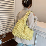 Large Capacity Casual Tote Women's Shoulder Bag Pleated Handbags