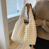 Large Capacity Casual Tote Women's Shoulder Bag Pleated Handbags