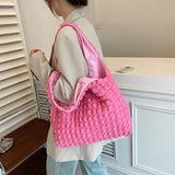 Large Capacity Casual Tote Women's Shoulder Bag Pleated Handbags