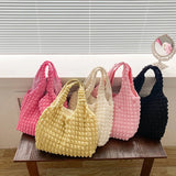 Large Capacity Casual Tote Women's Shoulder Bag Pleated Handbags