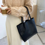 Large Capacity Women Totes Shoulder Bag PU Leather Vintage Soft