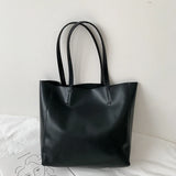 Large Capacity Women Totes Shoulder Bag PU Leather Vintage Soft