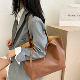 Large Capacity Women Totes Shoulder Bag PU Leather Vintage Soft