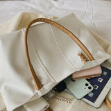 Large Capacity Women's Casual Tote Zipper Shoulder Bag High Business Style