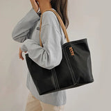 Large Capacity Women's Casual Tote Zipper Shoulder Bag High Business Style