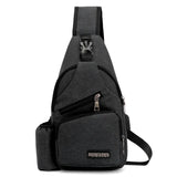 Large Capacity Chest Bag Mens Crossbody USB Charging Anti Theft Shoulder Bag