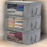Large Capacity Clothes Storage Box Non Woven Fabric Quilts Clothes Organ