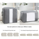 Large Capacity Clothing Storage Bag Organizer With Handle Fabric For Comforter B
