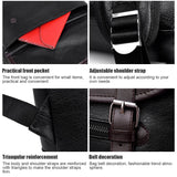 Large Capacity College PU Leather Men Backpack Business Travel Shopping