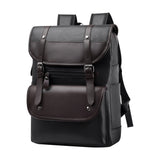 Large Capacity College PU Leather Men Backpack Business Travel Shopping