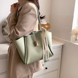 Large Capacity Women Texture Pu Leather Handbag Shoulder Totes Bags