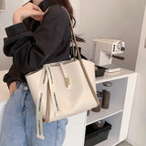Large Capacity Women Texture Pu Leather Handbag Shoulder Totes Bags
