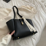 Large Capacity Women Texture Pu Leather Handbag Shoulder Totes Bags