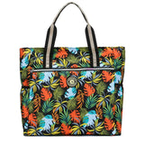 Large Capacity Nylon Zipper Shopping Bag Flower Women's Shoulder Bag