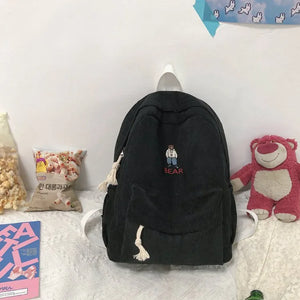 Corduroy Backpacks For Women Anti-theft Travel Bags