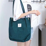 Large Corduroy Bag Women Casual Shoulder Bucket Bag