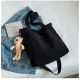 Large Capacity Corduroy Women Shoulder Bags Cross-body Tote Bag
