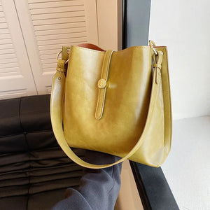 Large Capacity Crossbody Bags For Women High Bucket Bag Retro Female Shoulder Ba