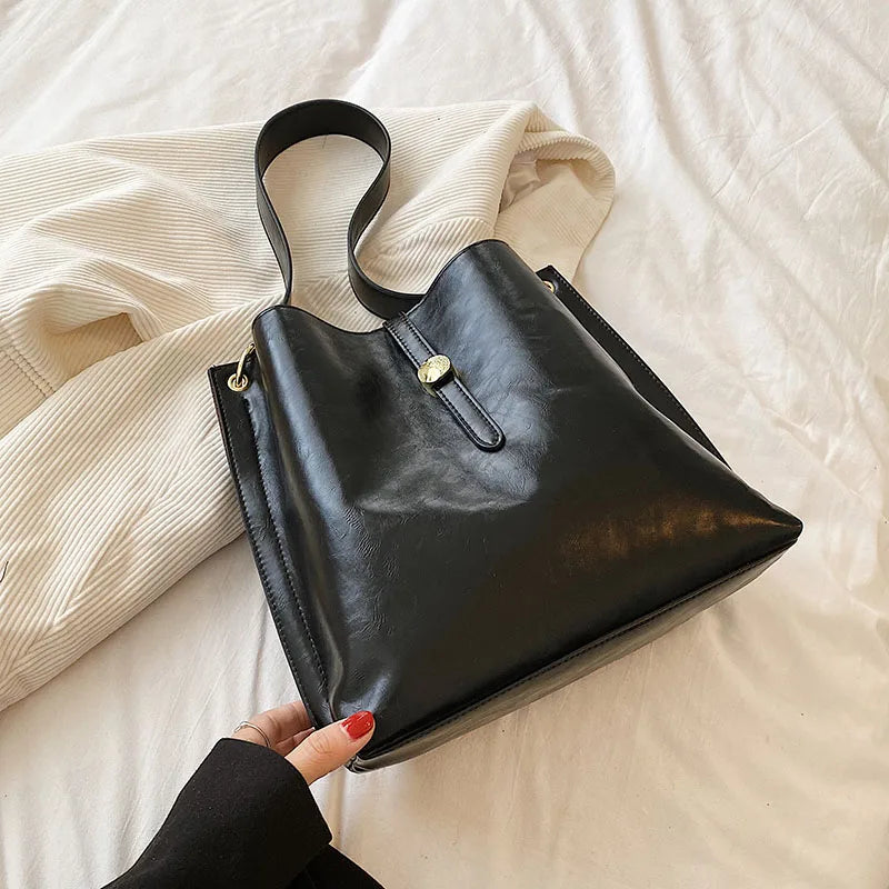 Large Capacity Crossbody Bags For Women High Bucket Bag Retro Female Shoulder Ba