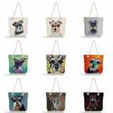 Schnauzer Dog Painting Handbag Customizable Lady Shoulder Bag