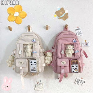 Women's Large-Capacity Multi-Pocket Nylon Backpack