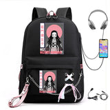 Large Capacity Demon Slayer Anime School Bag Harajuku Casual Backpack