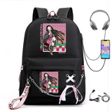 Large Capacity Demon Slayer Anime School Bag Harajuku Casual Backpack