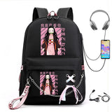 Large Capacity Demon Slayer Anime School Bag Harajuku Casual Backpack