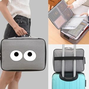 Large Capacity Document Organizer Bags Chest Print Home Travel Storage