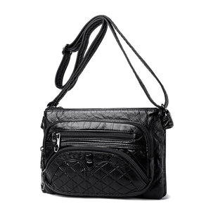Double Pocket Crossbody Bag Women Shoulder Bags Leather Handbags
