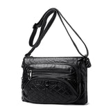 Double Pocket Crossbody Bag Women Shoulder Bags Leather Handbags