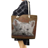 Eco Thick Rope Totes Shopper Bags - Westie Dog Painting
