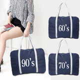 Large Capacity Unisex Weekend Bag Travel Carry Bag 90s-60s Pattern Duffle Bag