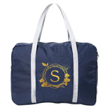 Large Capacity Unisex Weekend Bag Wreath Letter Pattern Foldable Duffle