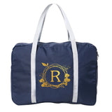 Large Capacity Unisex Weekend Bag Wreath Letter Pattern Foldable Duffle