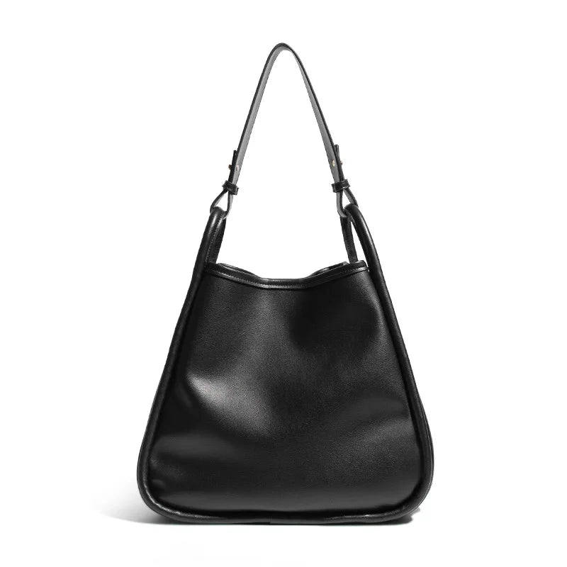 Vintage PU Leather Women's Shoulder Bag Large Capacity