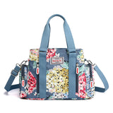 Printed Flower Women Crossbody Bag Nylon Ladies Top-Handle Bags